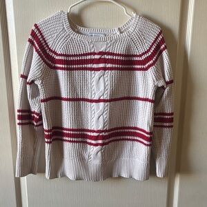 Vintage Liz Claiborne Red and White Striped Crew Neck Sweater
